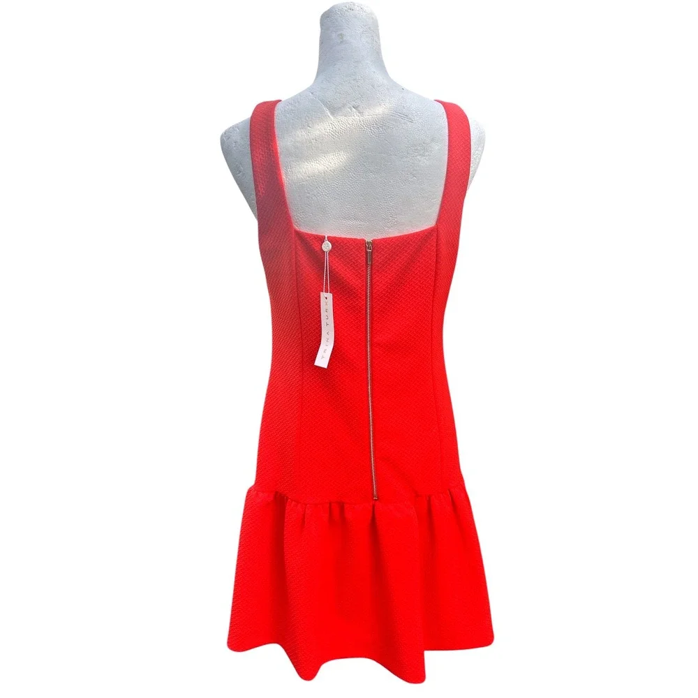 NWT Trina Turk Dress‎ Size 6 Red Coral Isis Sleeveless Drop Waist Mini